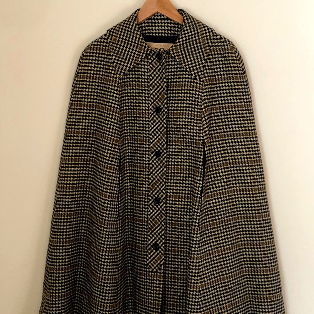 Rare Vintage Pendleton Wool Houndstooth Cape